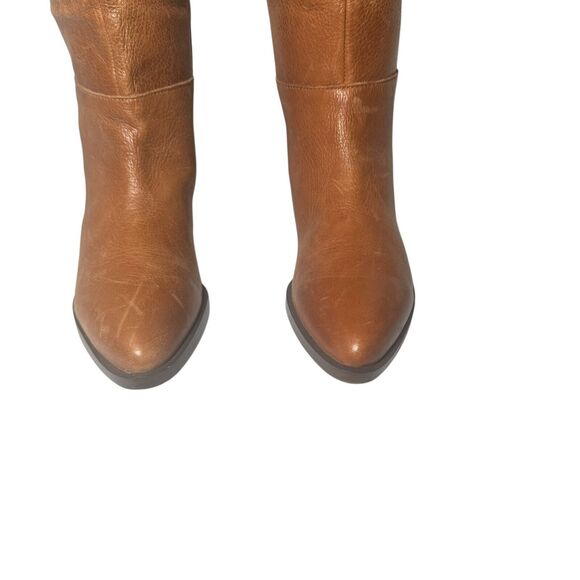 Franco Sarto Womens Daya Knee High Leather Riding Boots Zip Brown 6M Wide Calf - Picture 3 of 16